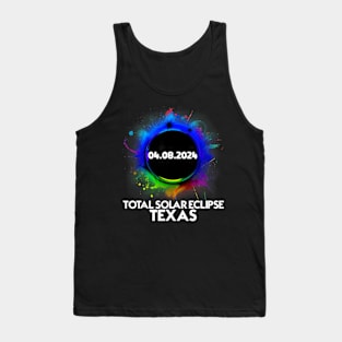 Total Solar Eclipse Texas 2024 April 8 Colorful Totality Tank Top